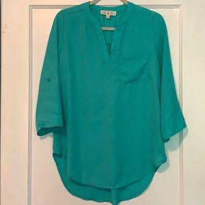 Seafoam Green-Turquoise blouse - size M